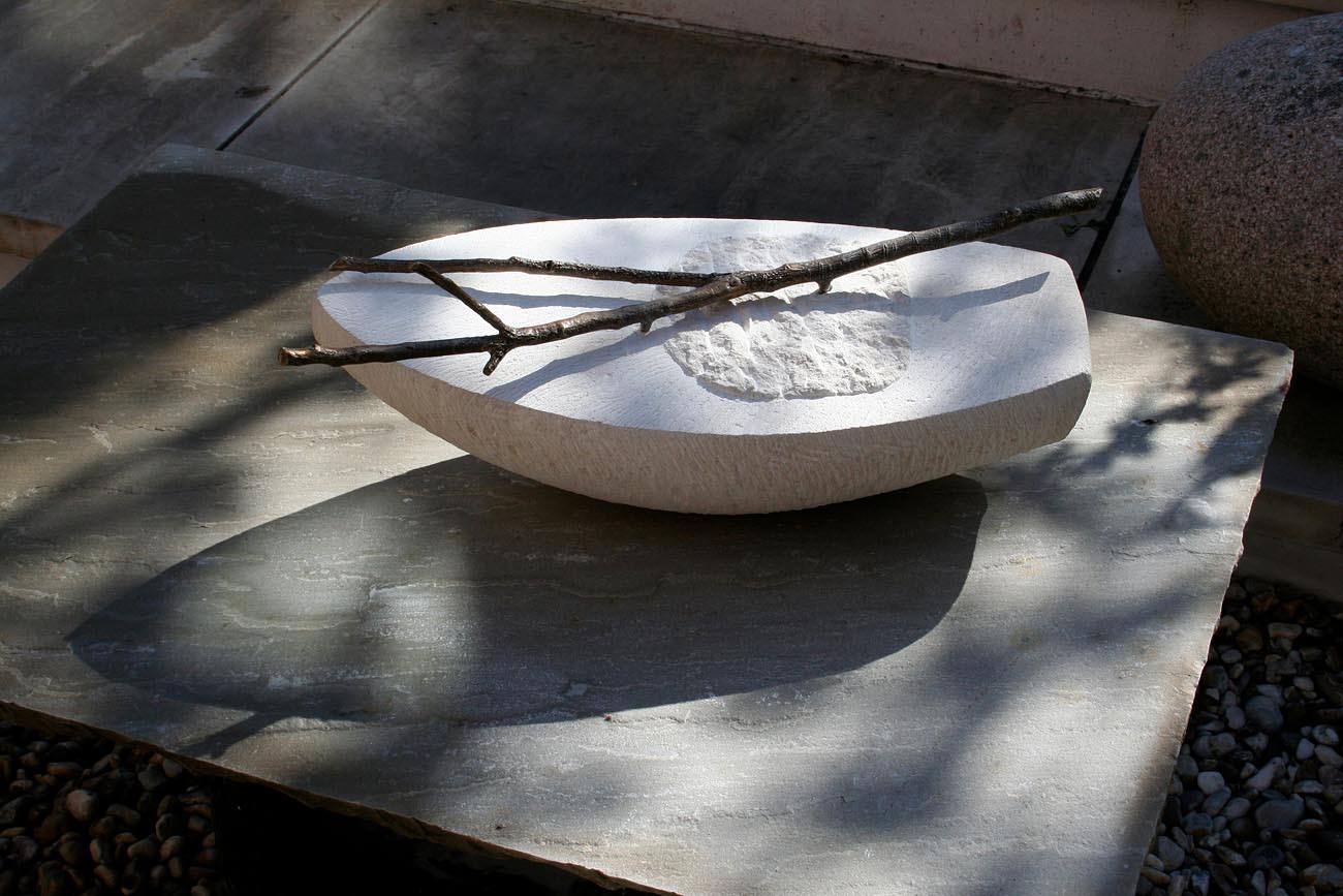 Leaving, Portland stone and bronze sculpture