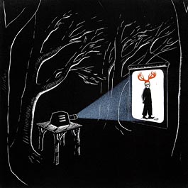 Myth, linocut
