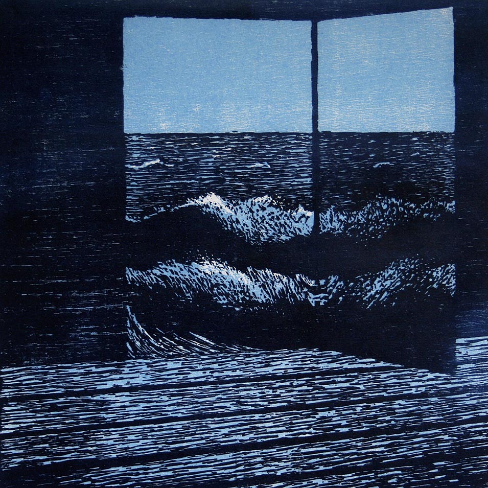 Glass Door woodcut