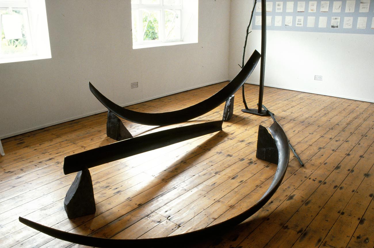 Surrounded by Weather, bronze and slate sculpture